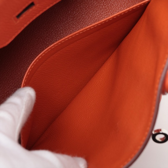 Sold out ✅ Hermes Birkin 25 Togo Orange Poppy Silver Metal - Picture 8 of 12